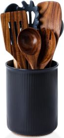 Utensil Holder, Extra Large Utensil Crock, Stable Ceramic Utensil Organizer, Cooking Tool Organizer Set for Kitchen Counter Farmhouse Decor (F-6.7" B