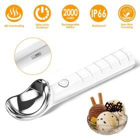 45 Seconds Fast Warm Electric Ice Cream Scoop, Self-Heating Rechargeable Ice Cream Spoon Non-Stick Smooth Round Scoops, IP66 Waterproof Ergonomic Han