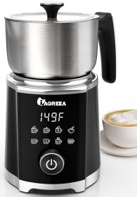 IAGREEA 8-in-1 Large Electric Milk Frother and Steamer, Detachable Frother Maker Machine, Auto Hot & Cold Foam, Easy Knob Control for Latte or Hot Ch