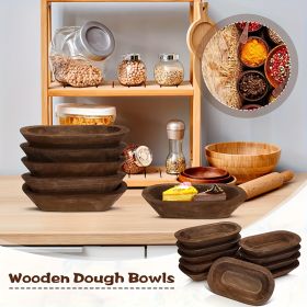 5pcs Bulk Rustic Wood Dough Bowls - Hollow Vessel for Wedding DIY Crafts, Farmhouse Decor, Candle Making & Fruit Display - & Suitable for Wedding, Ho