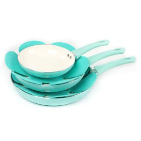 HAWOK Frying Pan Set Pressed Aluminum Ceramic Non-stick Coating with BAKELITE Handles, PFAS-Free 8', 10' & 12', 5 Piece