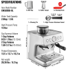 Semi-automatic Coffee Grinder and Brewer Combo, 15 Bar Dual Boiler Grinding, 58mm Tamper, 30-level Grinding Settings, 250g Bean Hopper, Equipped with