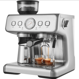 Semi-automatic Coffee Grinder and Brewer Combo, 15 Bar Dual Boiler Grinding, 58mm Tamper, 30-level Grinding Settings, 250g Bean Hopper, Equipped with