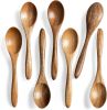 7 PCS Small Wooden Spoons, 5.8 Inch Honey Spoons for Tea, Acacia Wooden Honey Teaspoon for Coffee, Little Tiny Wood Spoons, Bamboo Table Spoon for st