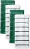 Kitchen Towel 4-Pack Set, Green/White, 16"x26"