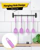Pack of 4 Silicone Cooking Utensils Set, Non Stick Large Solid Spatulas, Heat Resistant Purple Slotted Spoons, Ideal BPA Free Kitchen Turners for Fry