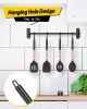 Pack of 4 Silicone Cooking Utensils Set, Non Stick Large Solid Spatulas, Heat Resistant Rose Gold Black Slotted Spoons, Ideal BPA Free Kitchen Turner
