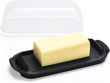 Butter Dish, Butter Container Holds with Clear Lid for Countertop, Unbreakable Butter Keeper for Home Kitchen Decor