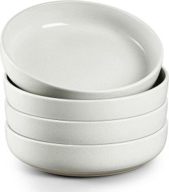 HaWare Pasta Bowls Set of 4, 33oz Large Salad Bowls for Home Kitchen, Ceramic Serving Plates for Soup, Cereal, Scratch-resistant Wide and Shallow Din