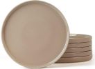 famiware Nebula 6 Pieces Salad Plates Set, 8 inch Dessert Plates, Scratch Resistant, Stoneware Dinnerware, Kitchen Modern Rustic Serving Dishes, Brow