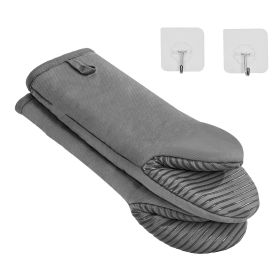 Oven Mitts, Mini Oven Mitt Set with Non-Slip Silicone Strips, High Heat Resistant to 500Fahrenheit, Lightweight Cotton Baking Mitts 13.07 x 6.1 inch