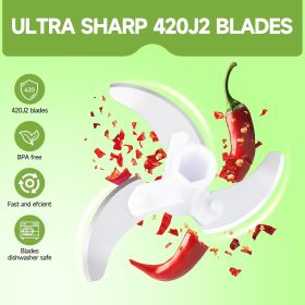 Manual Food Processor Vegetable Chopper, Portable Hand Pull String Garlic Mincer Onion Cutter for Veggies, Ginger, Fruits, Nuts, Herbs, etc., 500ml,