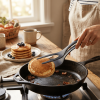 2-in-1 Silicone Spatula Tongs Cooking Tool - Non-Stick Heat Resistant Flipping Tongs for Eggs, Pancakes, Omelets, Steak, and Fish - Ergonomic Kitchen