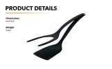 2-in-1 Silicone Spatula Tongs Cooking Tool - Non-Stick Heat Resistant Flipping Tongs for Eggs, Pancakes, Omelets, Steak, and Fish - Ergonomic Kitchen