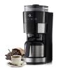 Coffee Maker with Grinder, 8 Cup Programmable Coffee Machine, Grind and Brew Coffee Maker with 24-Hour Timer for Auto Brew, Reusable Filter, for Home