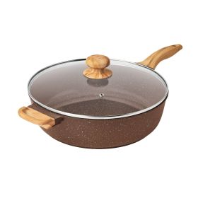 6-Quart Cast Aluminum Jumbo Cooker Saute Pan, Brown Speckle