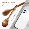 4 PCS Wooden Spoons for Honey, 6.7 inch Small Wooden Spoons - Terrific for Tea, Coffee & Soup, Little Acacia Wood Serving Table Spoon Set, Bulk Bambo