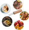 Stainless Steel Corn Holders - 8 Pack with Wooden Handle, Perfect for Grilling, Roasting, and BBQ
