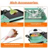 Electric Hot Pot with Grill,1600W 3-in-1 Smokeless Raclette Table Grill for Kitchen, Barbecue Shabu Hot Pot with Non-Stick Cooking Removable Plate, D