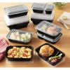 60 Piece Meal Prep Food Storage Containers, 15Pack 1L plus 15Pack 900ml