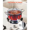 Aluminum Stock Pot, 6-Quart Nonstick Ceramic Coated Pot with Glass Lid, PFOA-Free, PFAS-Free, Compatible with Gas Stoves, Induction Cooktops, Electri