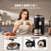 Coffee Maker with Grinder, 8 Cup Programmable Coffee Machine, Grind and Brew Coffee Maker with 24-Hour Timer for Auto Brew, Reusable Filter, for Home