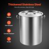 Stainless Steel Stockpot, 36 Quart Cooking Pots, Cookware Sauce Pot with Basket, Lid, and Handle, Heavy Duty Commercial Grade Stock Pot, Sanding Trea