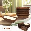 5pcs Bulk Rustic Wood Dough Bowls - Hollow Vessel for Wedding DIY Crafts, Farmhouse Decor, Candle Making & Fruit Display - & Suitable for Wedding, Ho