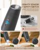 Gravity Electric Salt and Pepper Grinder Set Rechargeable Automatic Pepper and Salt Shakers with LED Light, External Adjustable Coarseness, One-Hand