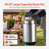 Stainless Steel Stockpot, 36 Quart Cooking Pots, Cookware Sauce Pot with Basket, Lid, and Handle, Heavy Duty Commercial Grade Stock Pot, Sanding Trea