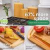Large Wooden Cutting Board for Kitchen Meal Prep & Serving - Bamboo Cutting Boards with Juice Groove Side Handles, Charcuterie & Chopping Butcher Blo