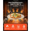 Pizza Stone, 15 in Round Pizza Stone, 0.67 in Large Cordierite Baking-Stone with Metal Peel, Scrape, 1450Fahrenheit Heat-Resistant Cooking Stones, fo