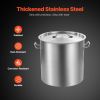 Stainless Steel Stockpot, 53 Quart Large Cooking Pots, Cookware Sauce Pot with Lid, and Handle, Heavy Duty Commercial Grade Stock Pot, Sanding Treatm