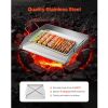 Stainless Steel Griddle, 18x16 inch Universal Flat Top Rectangular Plate, Gas Grill Griddle for BBQ Grill, Teppanyaki, Portable Family Cookware with