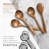 4 PCS Wooden Spoons for Honey, 6.7 inch Small Wooden Spoons - Terrific for Tea, Coffee & Soup, Little Acacia Wood Serving Table Spoon Set, Bulk Bambo