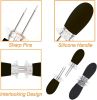 Stainless Steel Corn Holders - 16Pcs/8 Pairs Black Corn Cob Holders, Interlocking Design Skewers for Home Cooking BBQ Parties Camping
