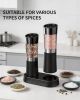 Gravity Sensor Salt and Pepper Grinder Set with Charging Base, Electric Salt and Pepper Mills Set with LED Light, Adjustable Coarseness, No Battery N