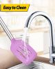 Pack of 4 Silicone Cooking Utensils Set, Non Stick Large Solid Spatulas, Heat Resistant Purple Slotted Spoons, Ideal BPA Free Kitchen Turners for Fry