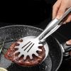 Kitchen Tong with Skimmer and Pasta Server Function Stainless Steel Deep Fried Tong, Noodle Tong Colander Oil Strainers Heat Resistant Food Grips Kit