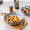 8.5'' Large Pasta Bowls, 38 Ounce Stoneware Salad Bowls for Kitchen, Ceramic Serving Bowls With Textured Pattern for Pasta,Fruit, Stews,Noodle, House