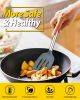 Pack of 4 Silicone Cooking Utensils Set, Non Stick Large Solid Spatulas, Heat Resistant Gray Slotted Spoons, Ideal BPA Free Kitchen Turners for Fryin