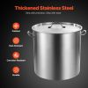 Stainless Steel Stockpot, 100 Quart Large Cooking Pots, Cookware Sauce Pot with Basket, Lid, and Handle, Heavy Duty Commercial Grade Stock Pot, Sandi