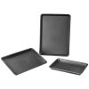 Baking Pans Set, 3-Piece, Nonstick Carbon Steel Cookware Sheets & Trays, Stackable Kitchen Oven Bakeware Cooking Sets with Silicone Handles, Easy to